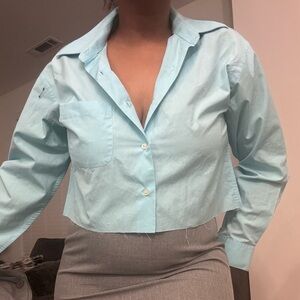 Light Blue Women's Button-Up Shirt